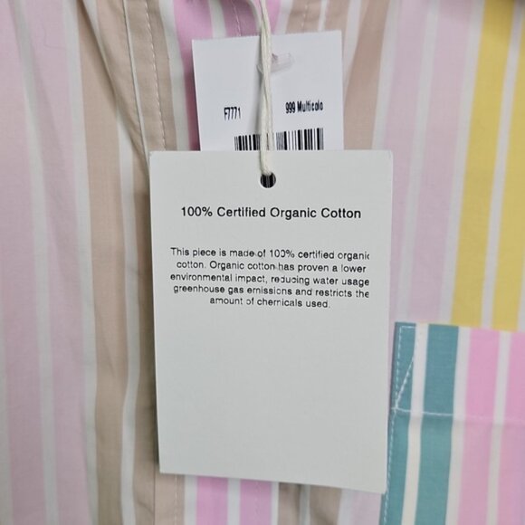 Ganni Striped Button Down Collared Shirt Size EU40 NWT - Picture 5 of 6